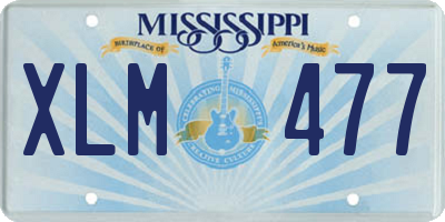MS license plate XLM477