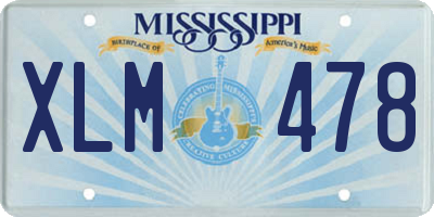 MS license plate XLM478