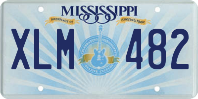 MS license plate XLM482