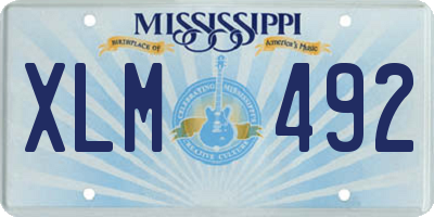 MS license plate XLM492