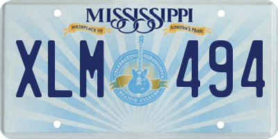 MS license plate XLM494