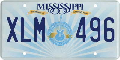 MS license plate XLM496