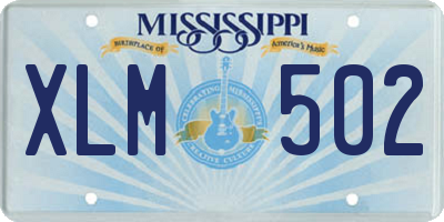MS license plate XLM502