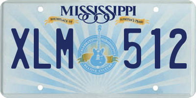 MS license plate XLM512