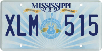 MS license plate XLM515