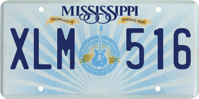MS license plate XLM516