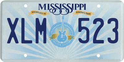 MS license plate XLM523