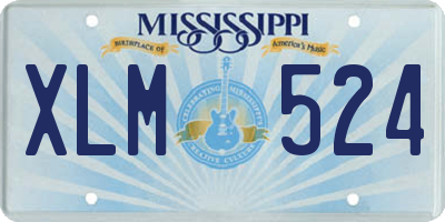 MS license plate XLM524