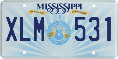 MS license plate XLM531