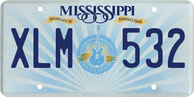 MS license plate XLM532