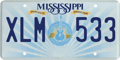 MS license plate XLM533