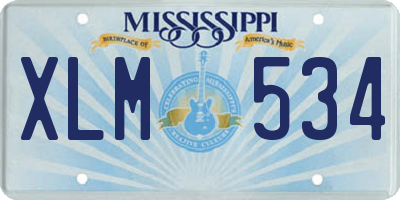 MS license plate XLM534