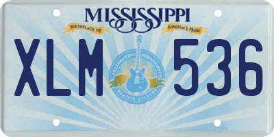 MS license plate XLM536