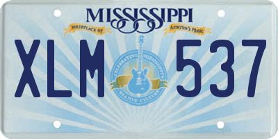 MS license plate XLM537