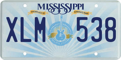 MS license plate XLM538