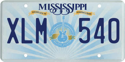 MS license plate XLM540