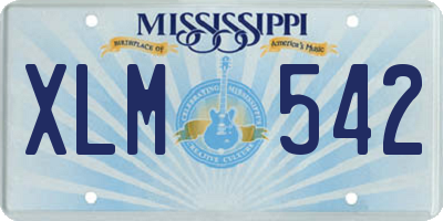 MS license plate XLM542