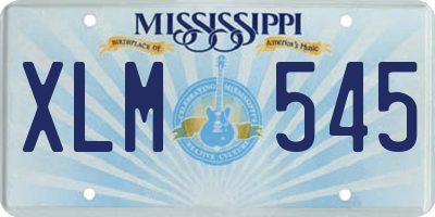 MS license plate XLM545