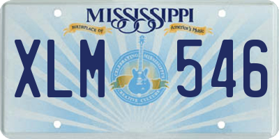 MS license plate XLM546