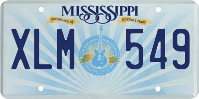 MS license plate XLM549