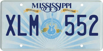 MS license plate XLM552