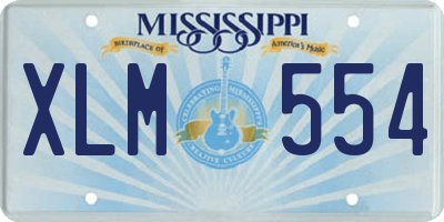 MS license plate XLM554