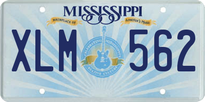 MS license plate XLM562