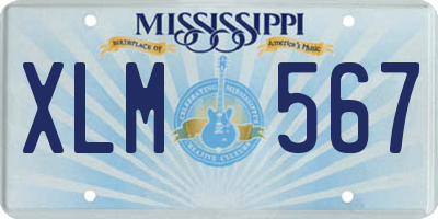 MS license plate XLM567