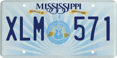 MS license plate XLM571