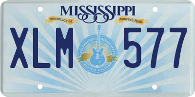 MS license plate XLM577