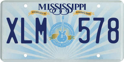 MS license plate XLM578