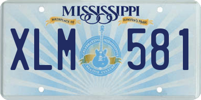 MS license plate XLM581
