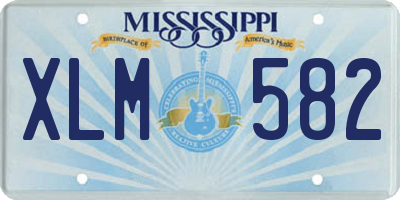 MS license plate XLM582
