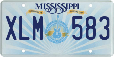 MS license plate XLM583