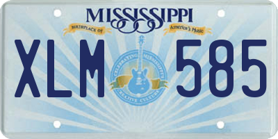 MS license plate XLM585