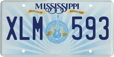 MS license plate XLM593
