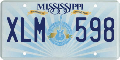 MS license plate XLM598
