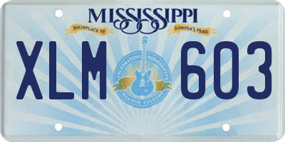 MS license plate XLM603