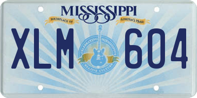 MS license plate XLM604