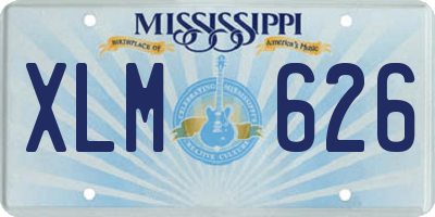 MS license plate XLM626
