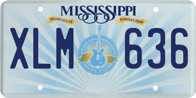 MS license plate XLM636