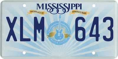 MS license plate XLM643