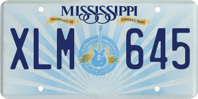 MS license plate XLM645
