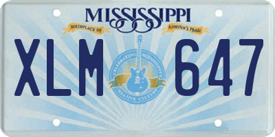 MS license plate XLM647