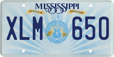 MS license plate XLM650