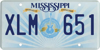 MS license plate XLM651