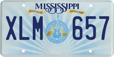 MS license plate XLM657