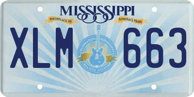 MS license plate XLM663