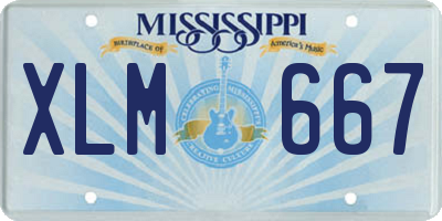 MS license plate XLM667