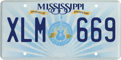 MS license plate XLM669